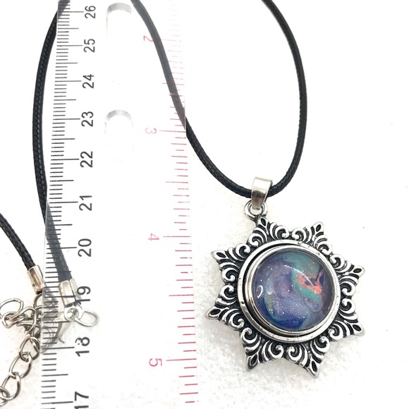 Star Snowflake Necklace Handmade 20mm snap SN20 Christmas display - Picture 3 of 4